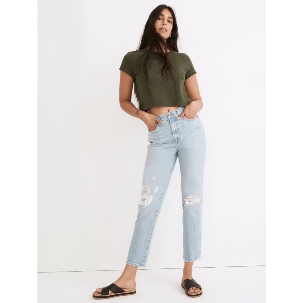 MADEWELL The Perfect Vintage Jean in Grandbay Wash: Ripped Edition - Picture 2 of 14
